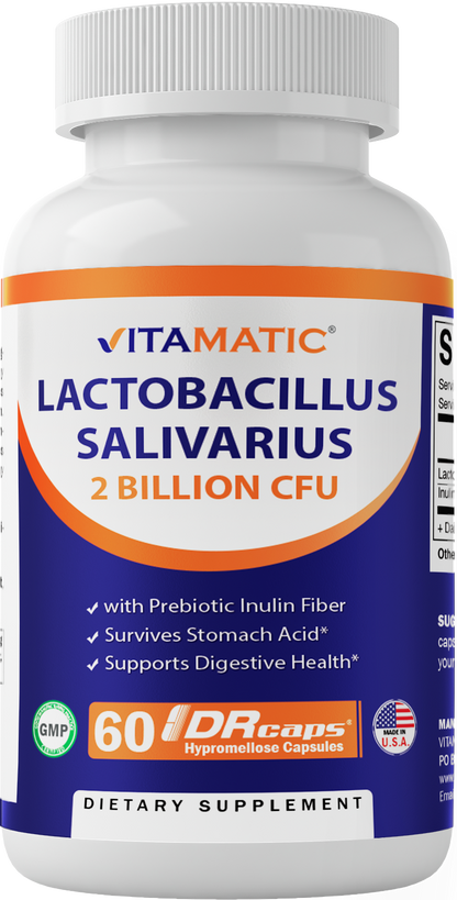 Lactobacillus Salivarius 2 Billion - 60 DR Capsules