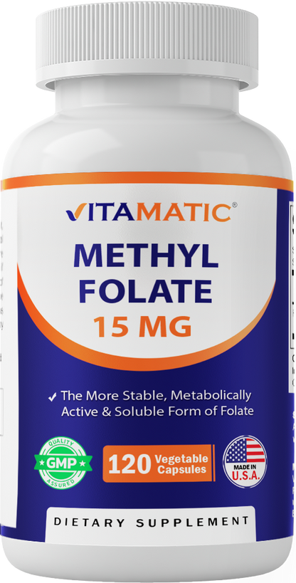 Methyl Folate 15 mg - 120 Vegetable Capsules