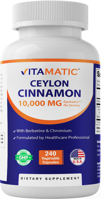 Ceylon Cinnamon 10000mg - 240 Vegetable Capsules