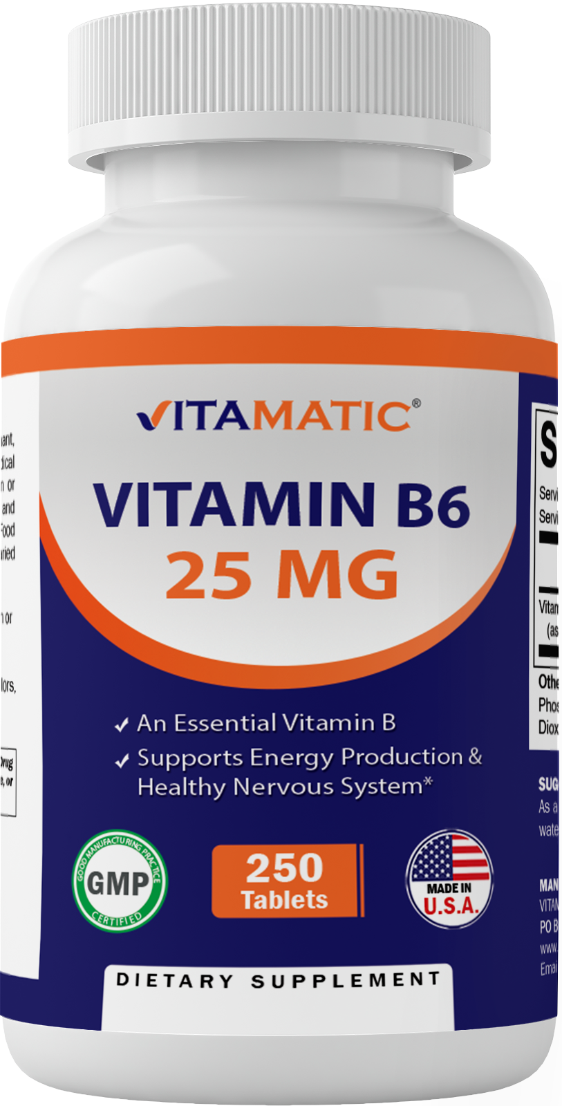 Vitamin B6 25 mg 250 Tablets