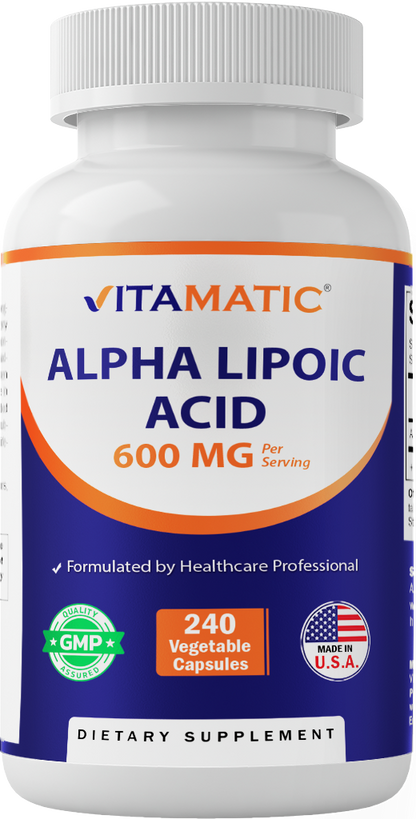 Alpha Lipoic Acid (ALA) 600mg Per Serving - 240 Vegetable Capsules