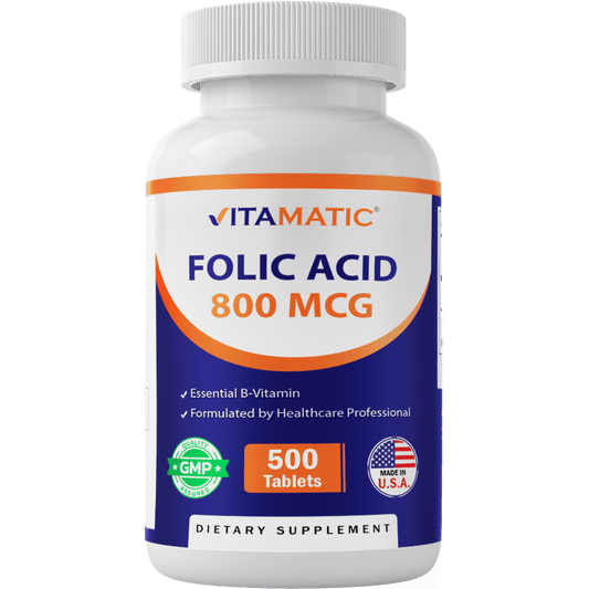 Folic Acid 800mcg - 500 Vegetarian Tablets