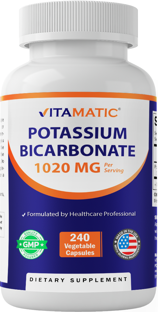 Potassium 1020mg Per Serving Supplement, 240 Veg Capsules
