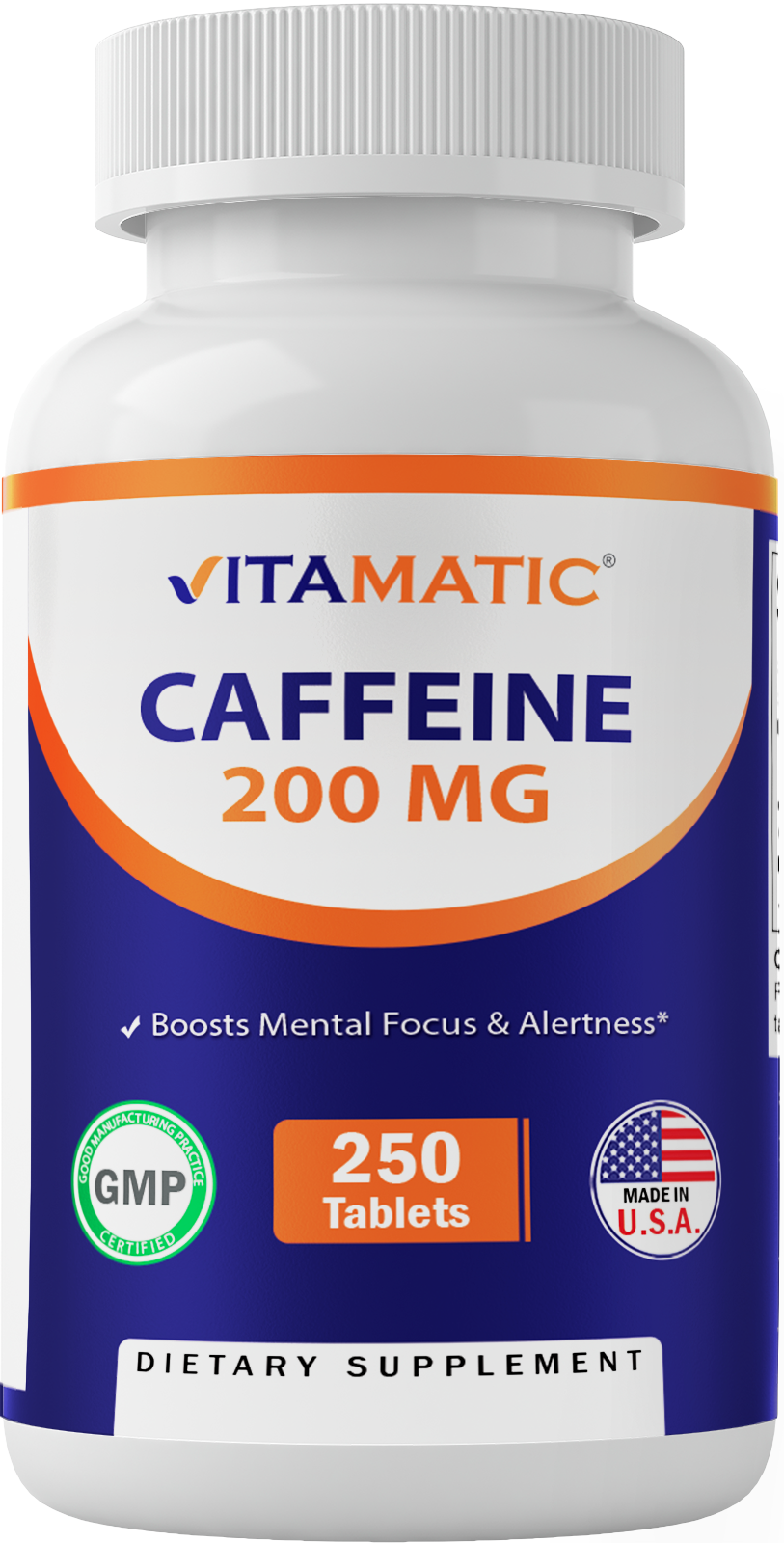 Caffeine Pills 200mg 250 Vegetarian Tablets – Vitamatic