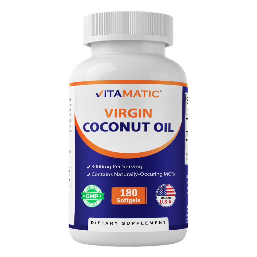 Virgin Coconut Oil 3000 mg Per Serving | 180 Softgels