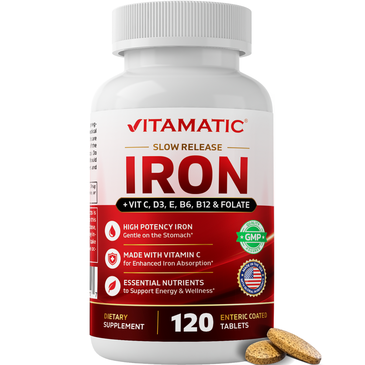 Vitamatic Slow Release Iron Complex, 120 Enteric Coated Tablets