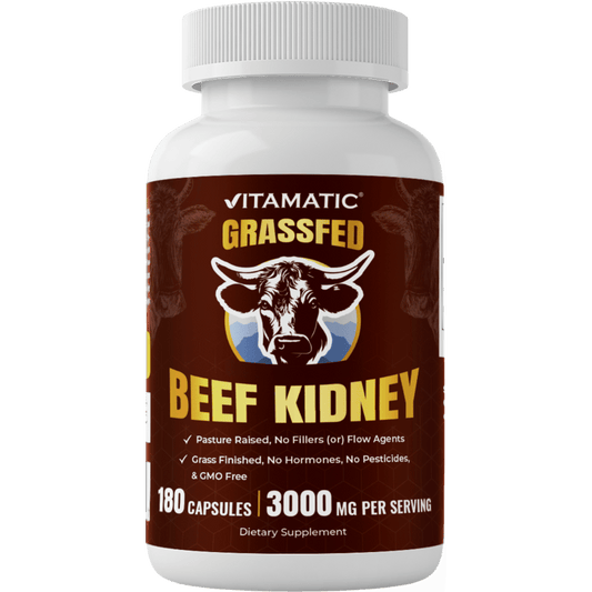 Vitamatic Grass Fed Beef Kidney with Liver - 180 Capsules