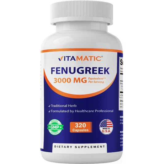 Fenugreek Capsules 3000mg - 320 Vegetarian Capsules