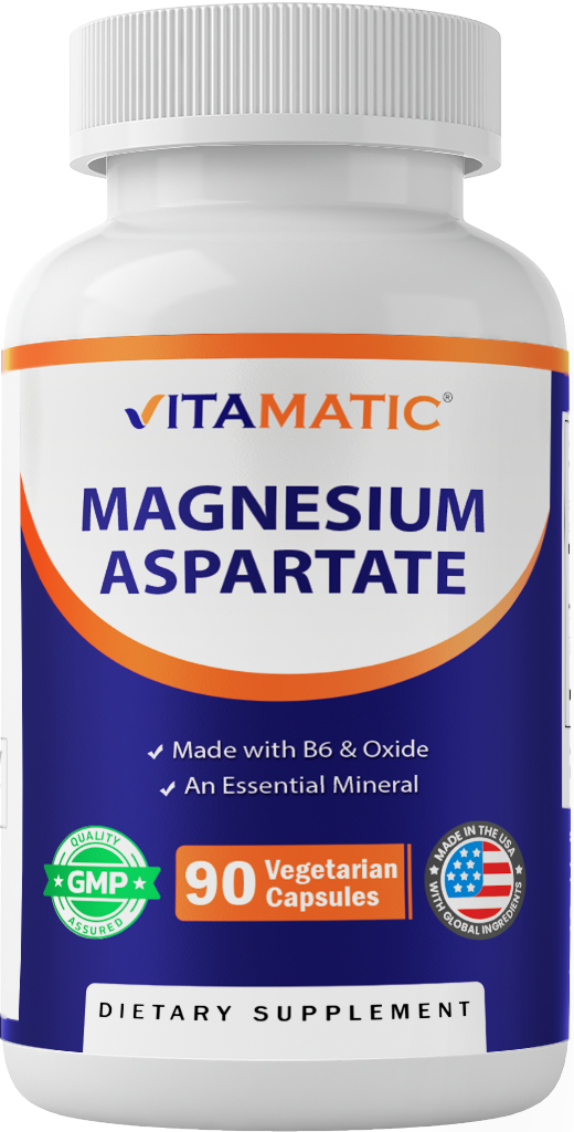Magnesium Aspartate with B6, 90 Veg Capsules