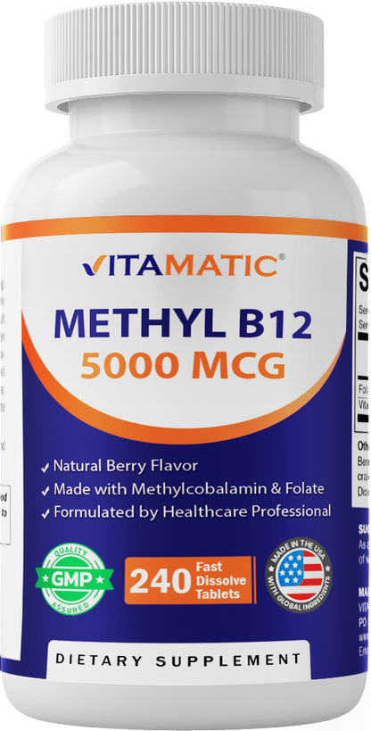 Methyl B12 5000 mcg Fast Dissolve, 240 Tablets