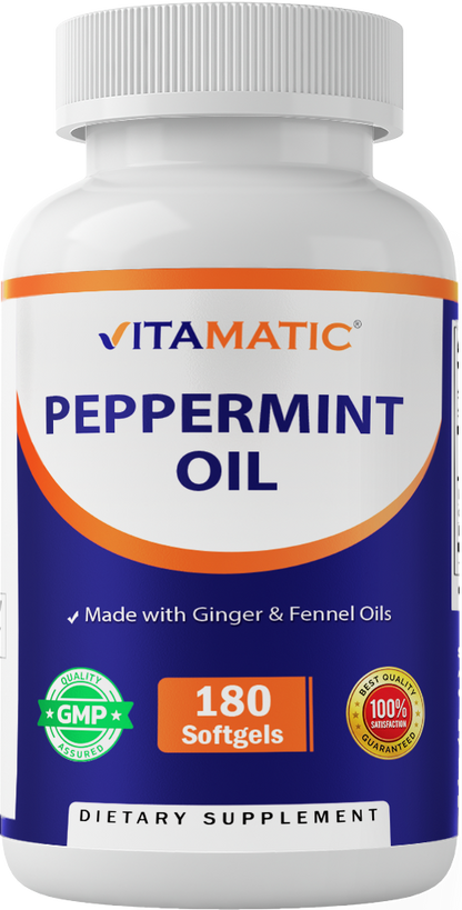 Peppermint Oil Supplement, 180 Softgels