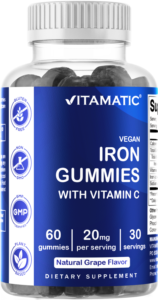 Iron 20 mg with Vitamin C 60 Vegan Gummies