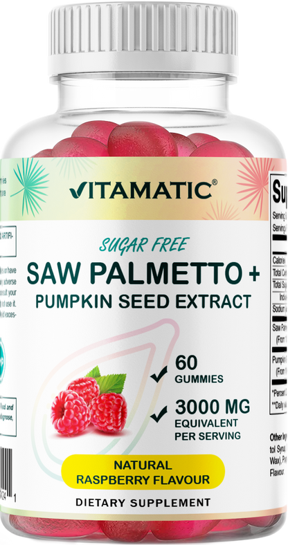 Sugar Free Saw Palmetto with Pumpkin Seed 3000 mg  60 Count