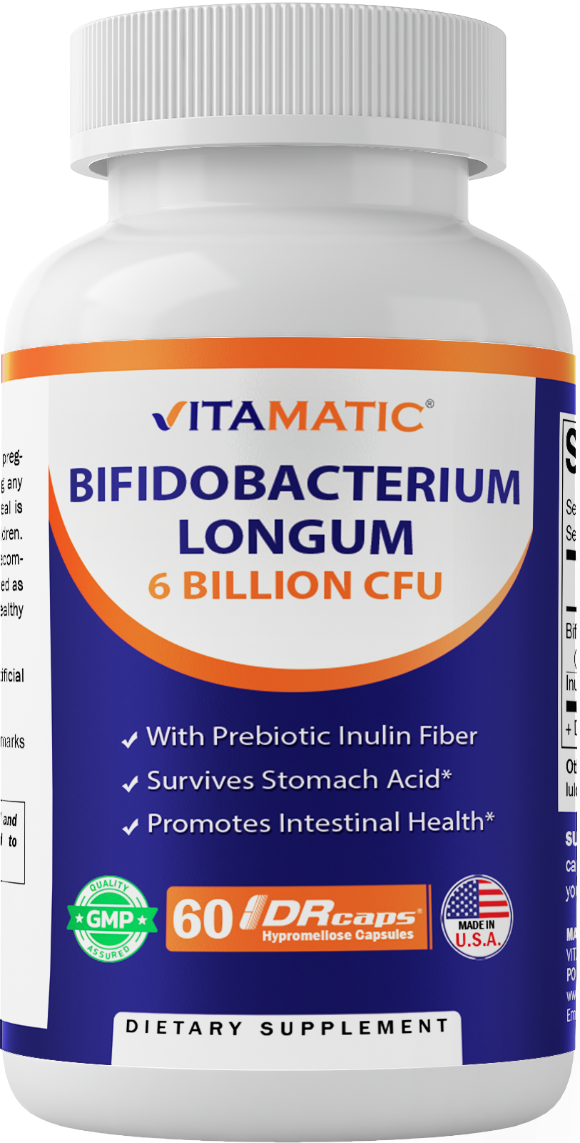 Bifidobacterium Longum 6 Billion CFU per DR Capsule - 60 Count