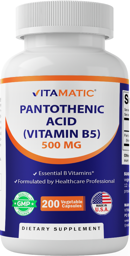 Pantothenic Acid 500 mg - 200 Capsules