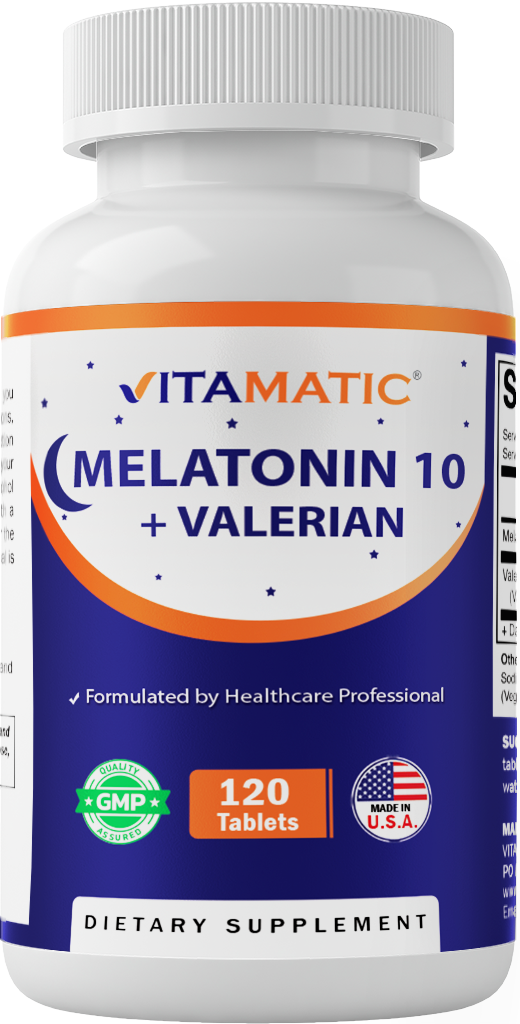 Melatonin 10mg with Valerian Root 4:1 Extract 250 mg 120 Tablets