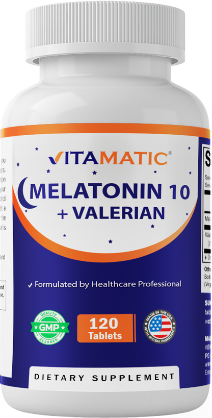 Melatonin 10mg + Valerian 4:1 Extract, 120 Tablets