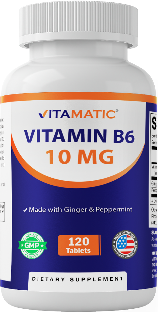 Vitamin B6 10mg with Ginger 50mg & Peppermint 25mg Tablets