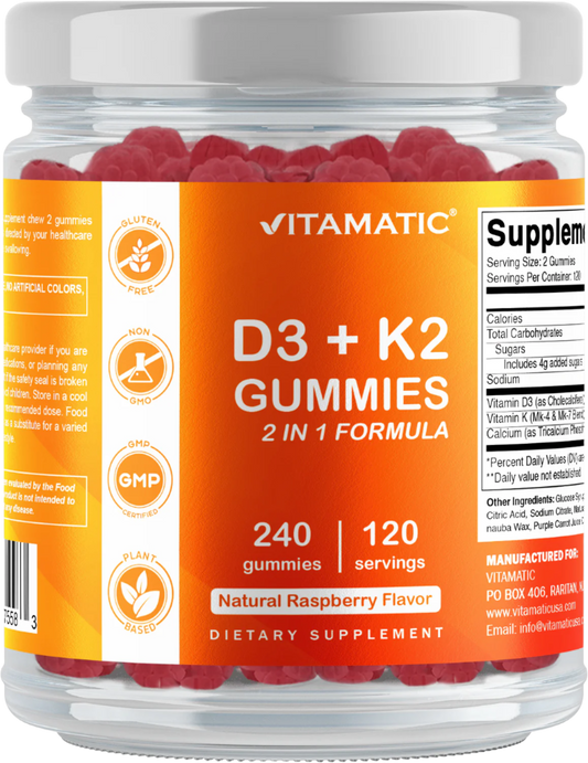 Vitamin D3 K2 with Calcium Gummies - 240 Count