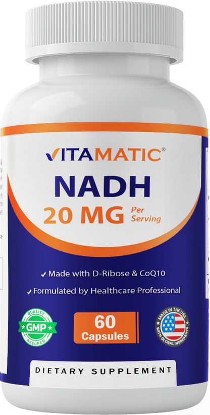 NADH 20mg per Serving with D-Ribose & CoQ10 Capsules
