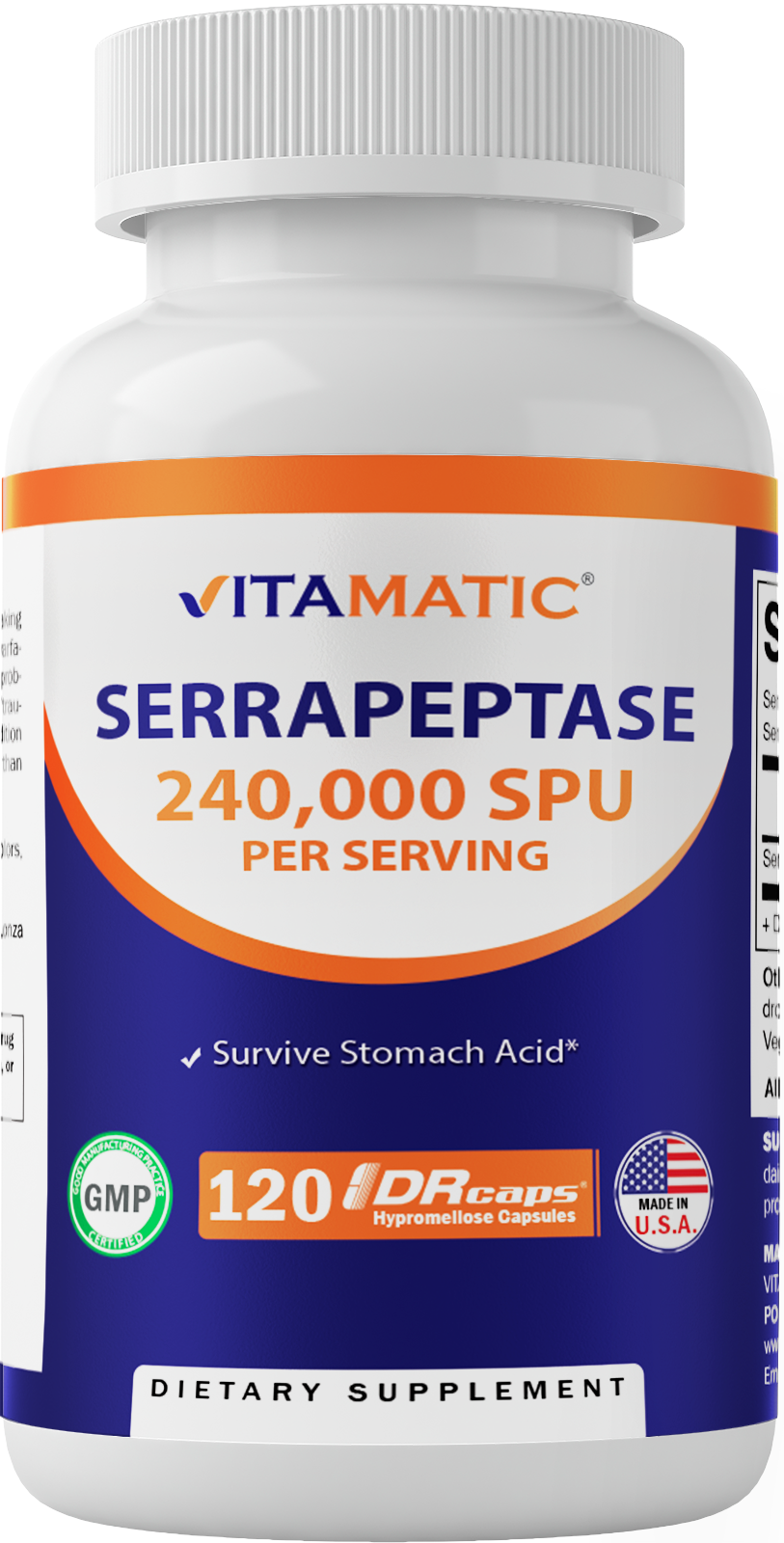 Serrapeptase 240,000 SPU 120 Delayed Released Capsules