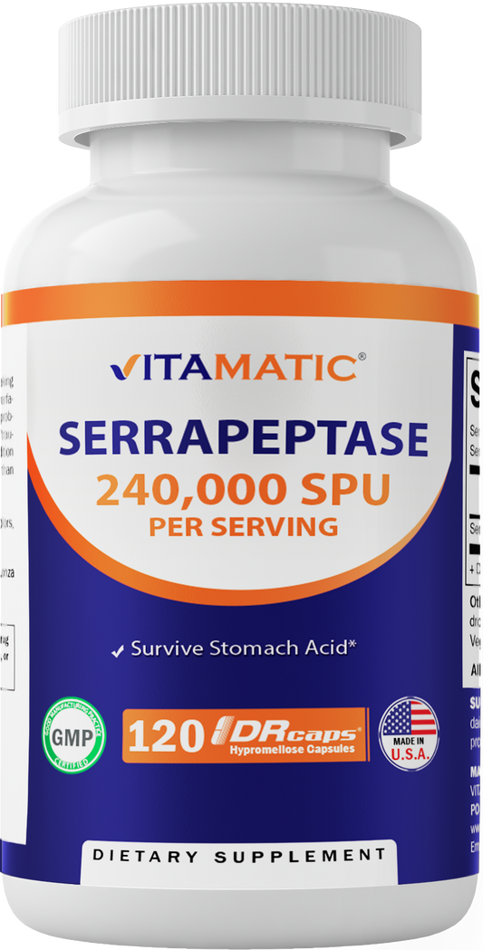 Serrapeptase 240,000 SPU 120 Delayed Released Capsules