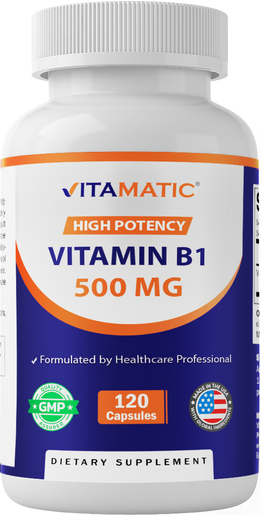 Vitamatic Vitamin B1 Thiamine 500mg, 120 Capsules
