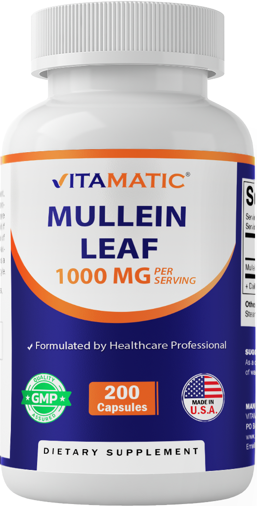 Mullein Leaf Extract 1000 mg - 200 Capsules