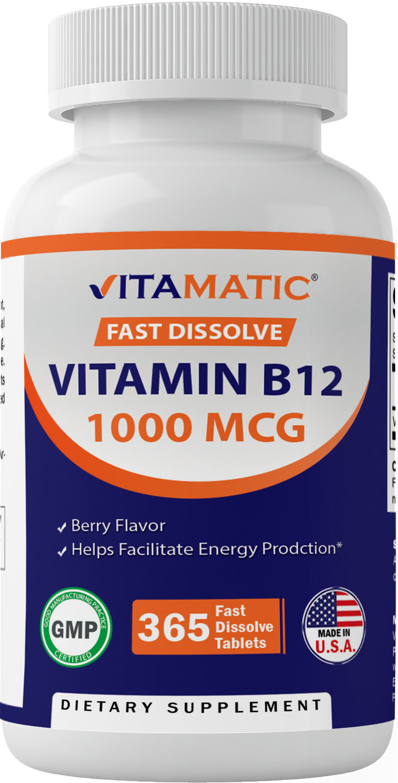 Vitamin B12 1000 Mcg 365 Fast Dissolve Tablets Vitamatic 7087
