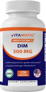 DIM (Diindolylmethane) with BioPerine 300mg, 120 Veggie Capsules