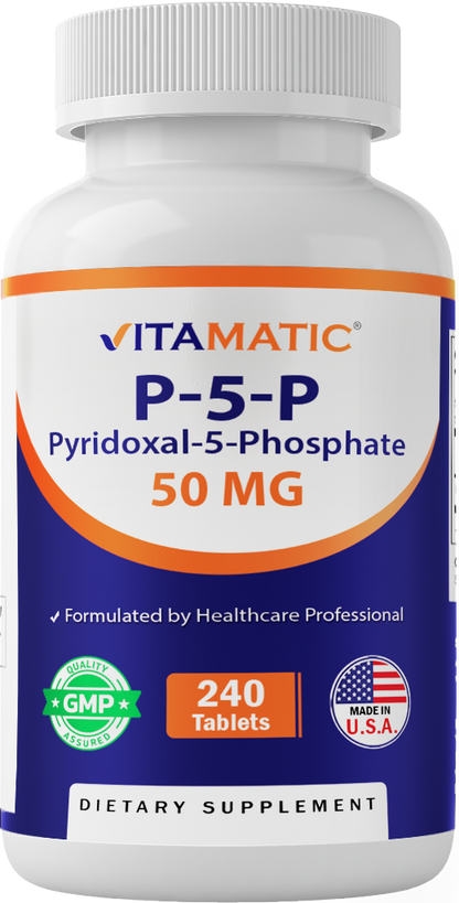 P5P 50 mg – Pyridoxal-5-Phosphate – Active Form of Vitamin B6 – 240 Tablets