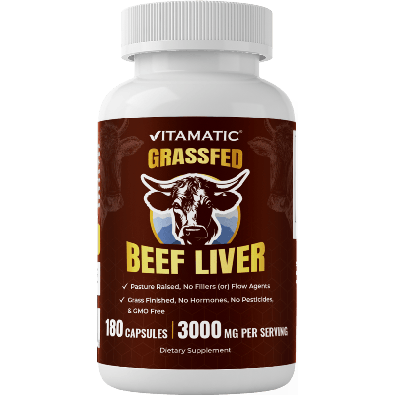 Vitamatic Grass Fed Beef Liver - 180 Capsules