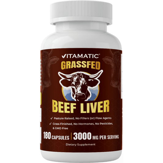 Vitamatic Grass Fed Beef Liver - 180 Capsules
