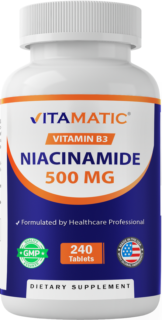 Vitamatic Niacinamide 500mg Vitamin B3, 240 Tablets