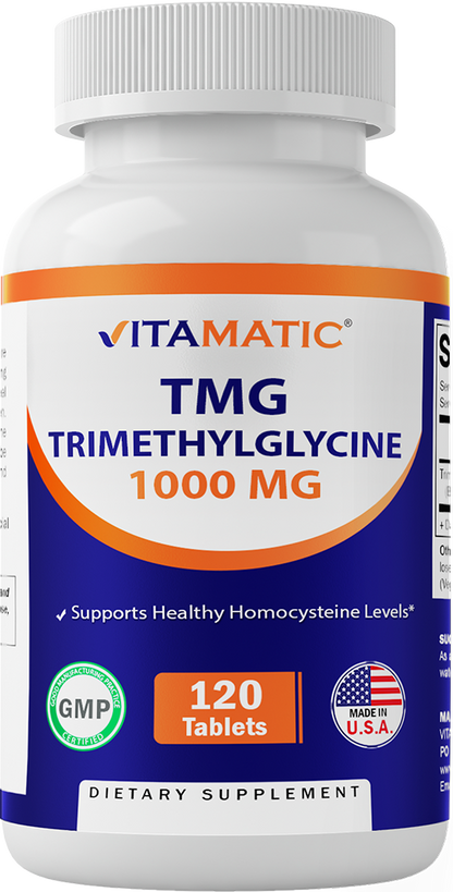 TMG Supplements 1000mg  120 Vegetarian Capsules