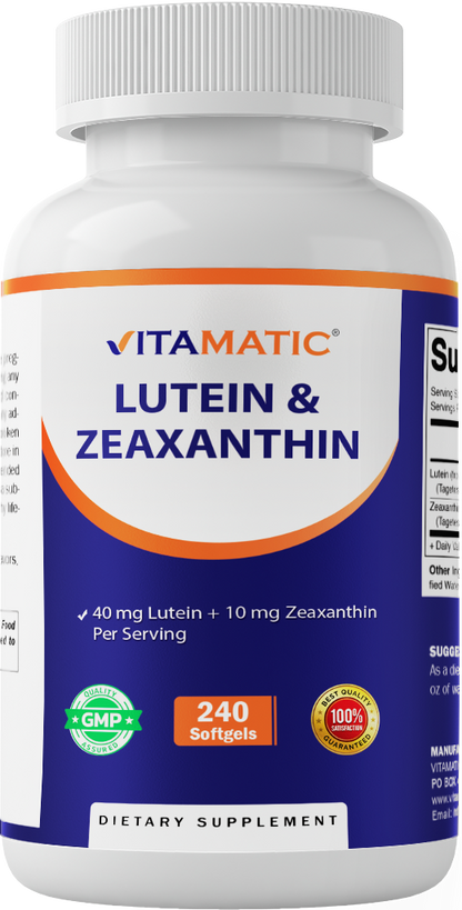 Lutein 40mg + Zeaxanthin 10mg, 240 Softgels