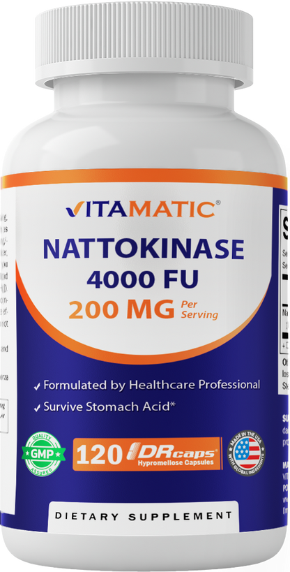 Nattokinase 4,000 FU Per Serving, 120 DR Capsules