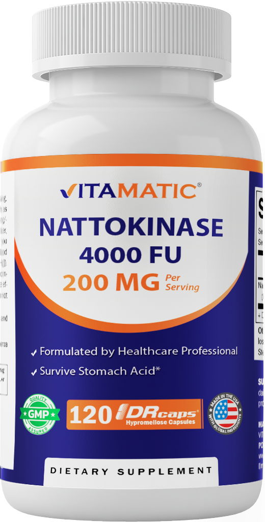 Vitamatic Nattokinase 4,000 FU Per Serving, 120 DR Capsules
