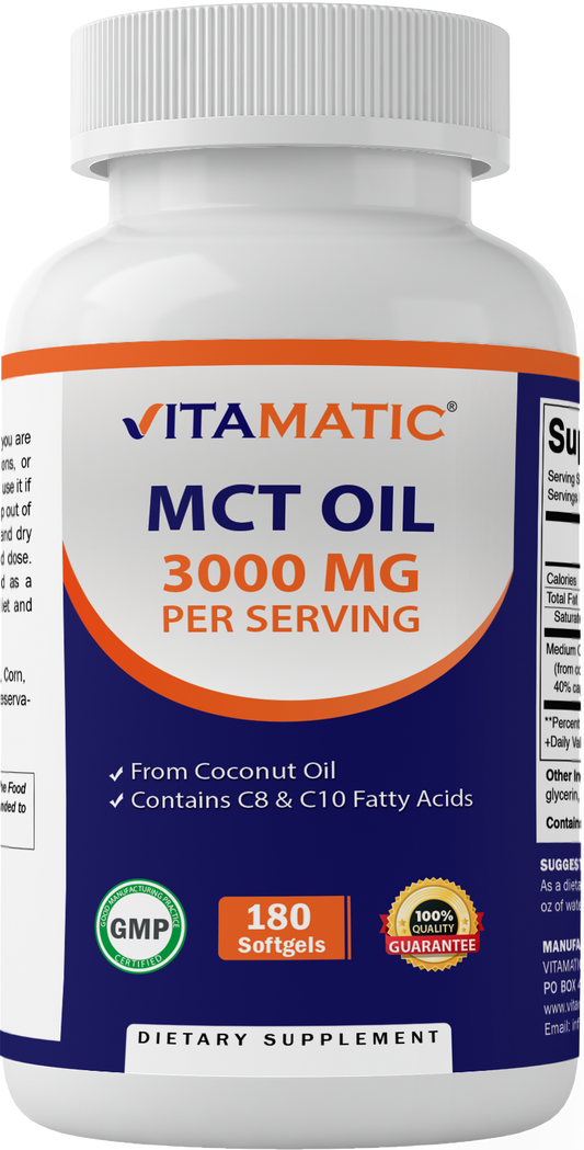 MCT Oil Softgels 3000 mg - 180 Softgels