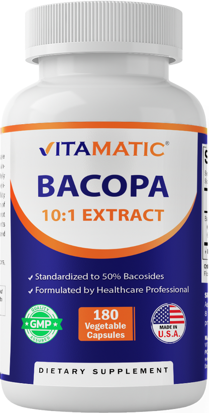 Vitamatic Bacopa Monnieri 10:1 Extract, 120 Capsules