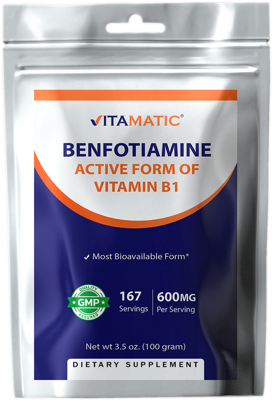 Benfotiamine Pure Powder 600 mg per Serving - 100 Grams