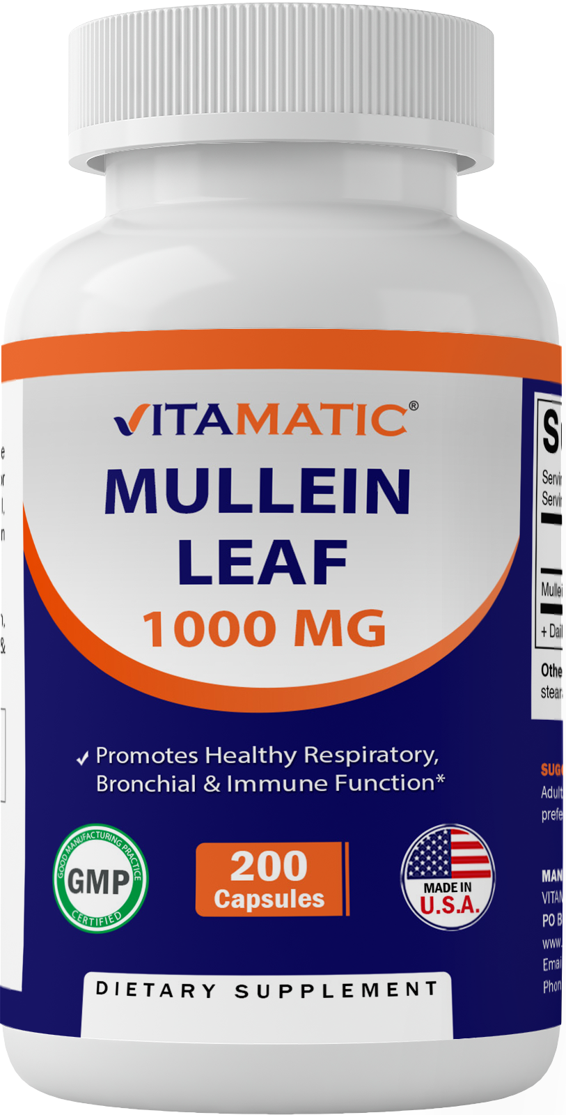 Mullein Leaf Extract 1000 mg 200 Capsules
