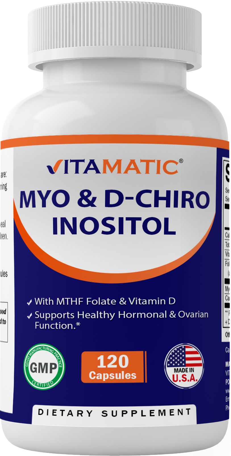 Myo Inositol with Folate & D3 2000 mg 120 Capsules