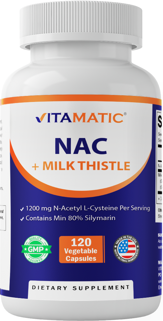 NAC + Milk Thistle Supplement, 120 Capsules