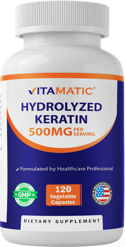 Hydrolyzed Keratin 500mg per Serving, 120 Capsules