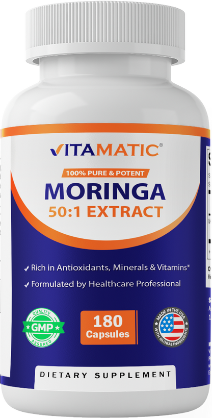 Moringa 10000mg Supplement, 180 Capsules