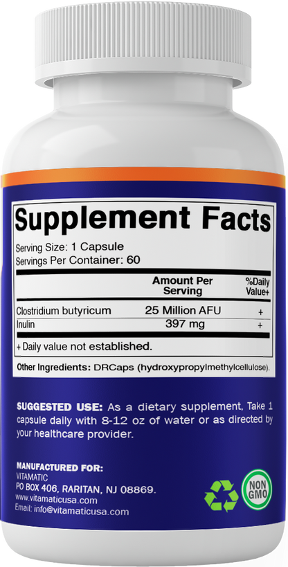 Clostridium butyricum 25 Million AFU - 60 DRCapsules