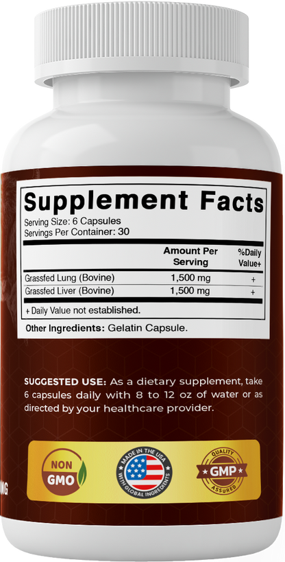 Vitamatic Grass Fed Beef Heart with Liver - 180 Capsules