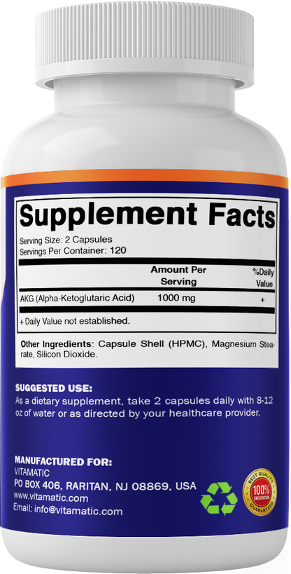 Alpha-Ketoglutaric Acid (AKG) Veg Capsules
