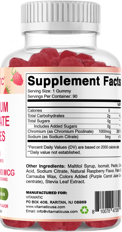 Vitamatic Chromium Picolinate 1000 mcg  90 Gummies